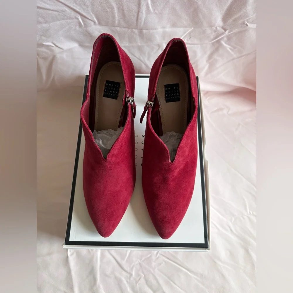 White House Black Market Dark Rouge Ankle Booties - Picture 2 of 11